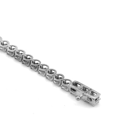 10K White/Rose Gold Illusion Natural Diamond Infinity Heart 0.9CT Women Bracelet 7"