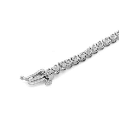 10K White/Rose Gold Illusion Natural Diamond Infinity Heart 0.9CT Women Bracelet 7"