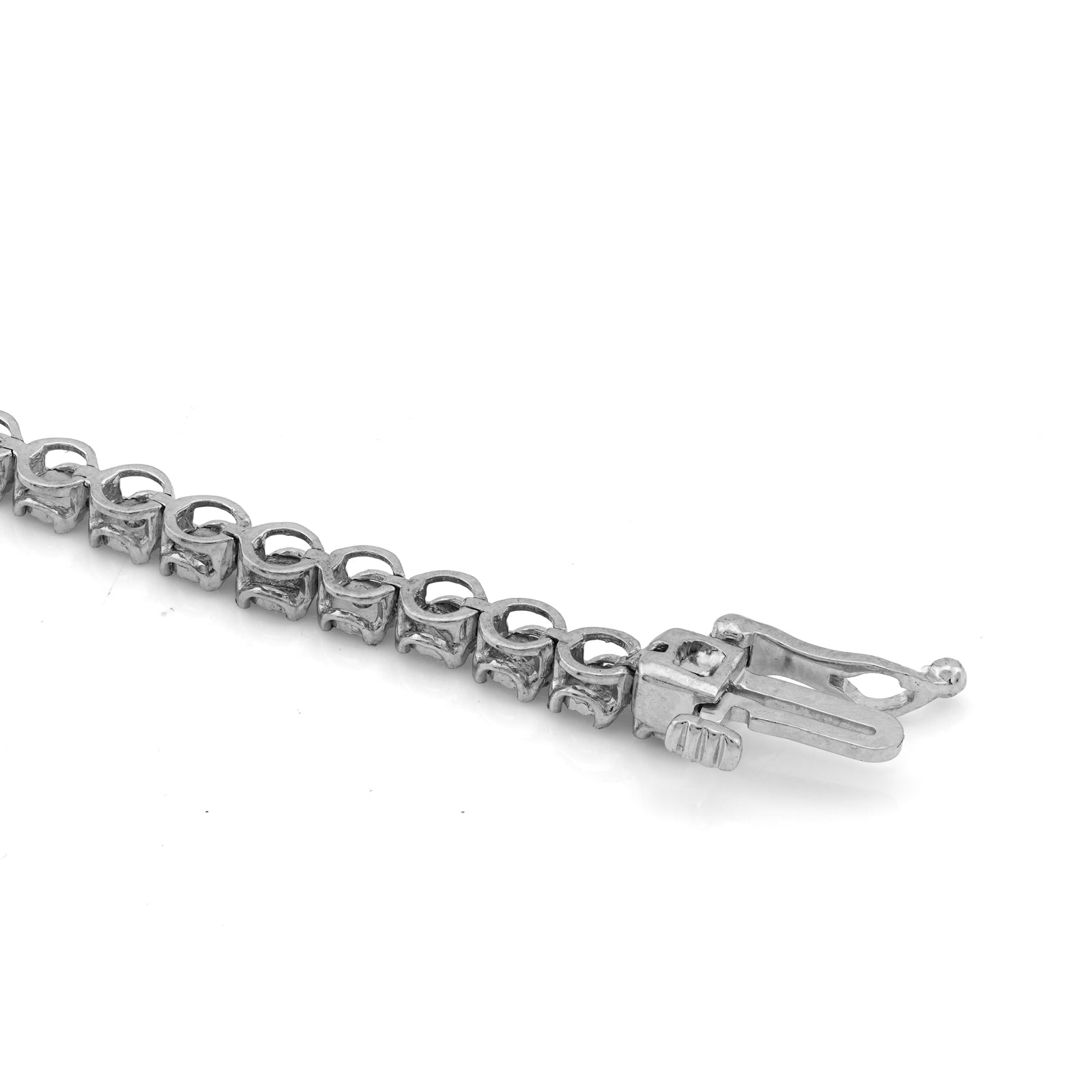 10K White/Rose Gold Illusion Natural Diamond Infinity Heart 0.9CT Women Bracelet 7"