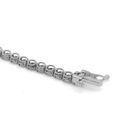 10K White/Rose Gold Illusion Natural Diamond Infinity Heart 0.9CT Women Bracelet 7"