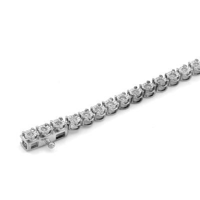 10K White/Rose Gold Illusion Natural Diamond Infinity Heart 0.9CT Women Bracelet 7"