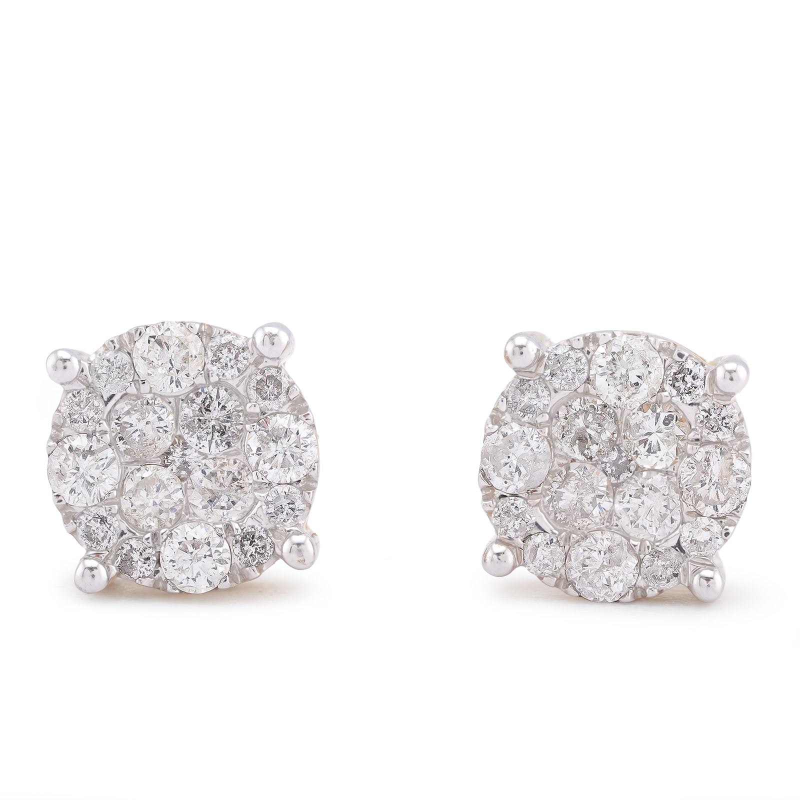 10K Yelow Gold 1.52CT Natural Diamond 4-Diamond Centre Halo Natural Diamond Men Women Earrings