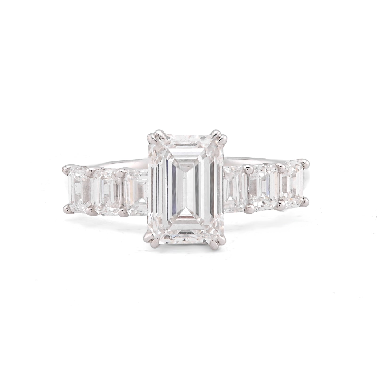 14K White Gold 3.62CT Princess Cut Centre Solitaire Lab Diamond Women Ring
