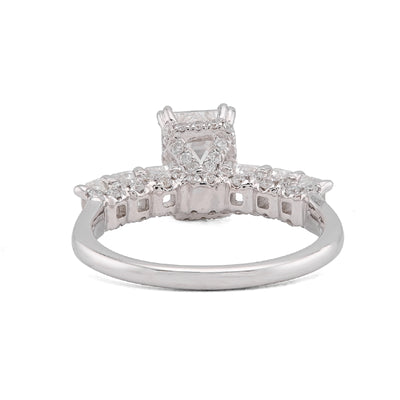 14K White Gold 3.62CT Princess Cut Centre Solitaire Lab Diamond Women Ring