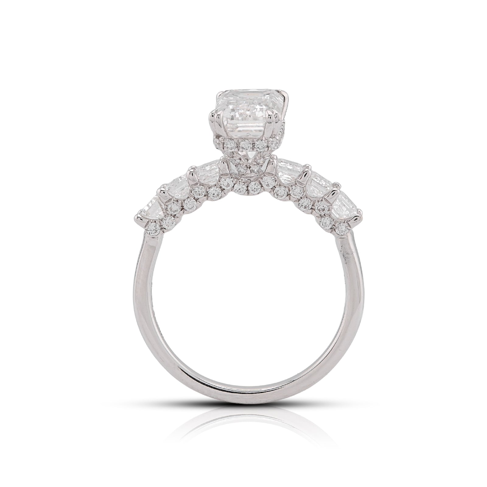 14K White Gold 3.62CT Princess Cut Centre Solitaire Lab Diamond Women Ring