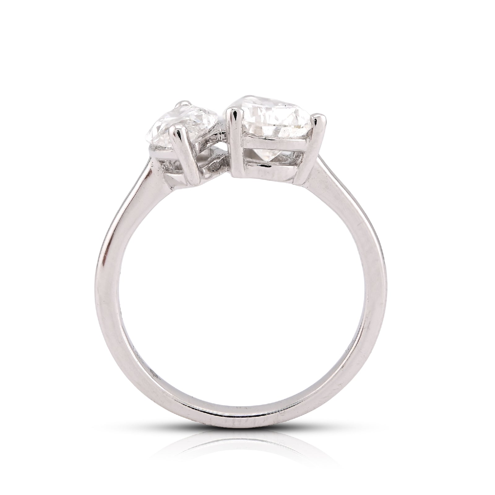 14K White Gold 2.50CT Pear/Marquise Solitaire Centre Lab Diamond Women Ring