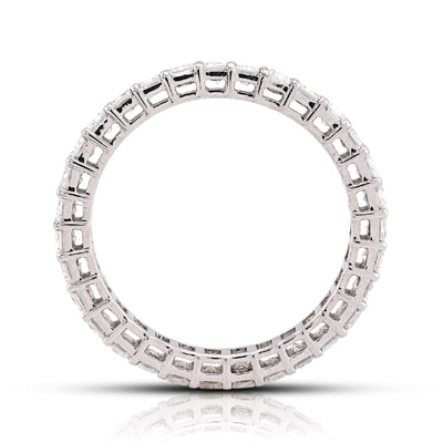 14K White Gold 2.5CT Emerald All Iced lab Diamond Women band