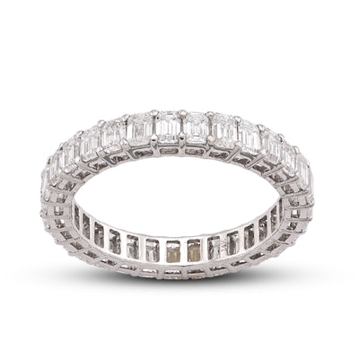 14K White Gold 2.5CT Emerald All Iced lab Diamond Women band