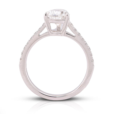 14K White Gold 2.25CT Pear/Tear Drop Solitaire Centre Women Lab Diamond Ring