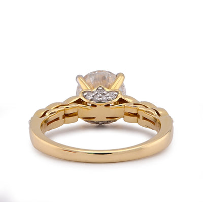 14K Yellow Gold 2.28CT Centre Round Solitaire Lab Diamond Women Ring