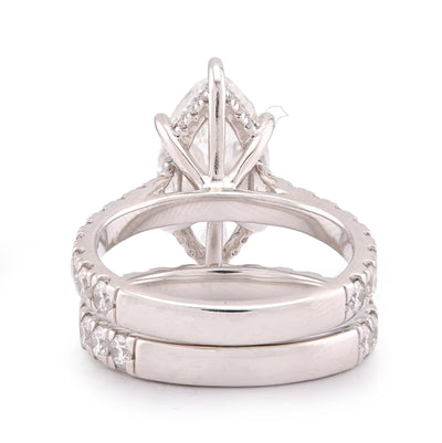 14K White Gold 6CT Centre Marquise Solitaire Lab Diamond Women Ring
