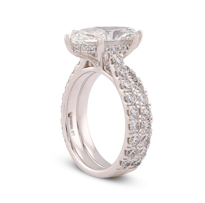 14K White Gold 6CT Centre Marquise Solitaire Lab Diamond Women Ring