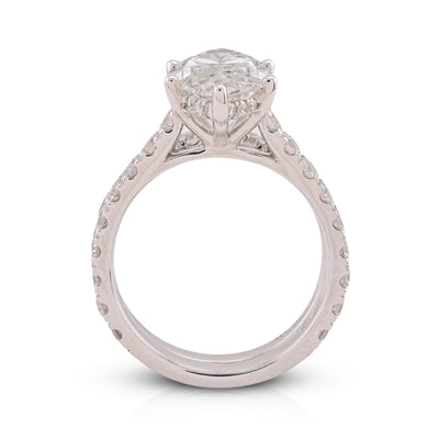 14K White Gold 6CT Centre Marquise Solitaire Lab Diamond Women Ring