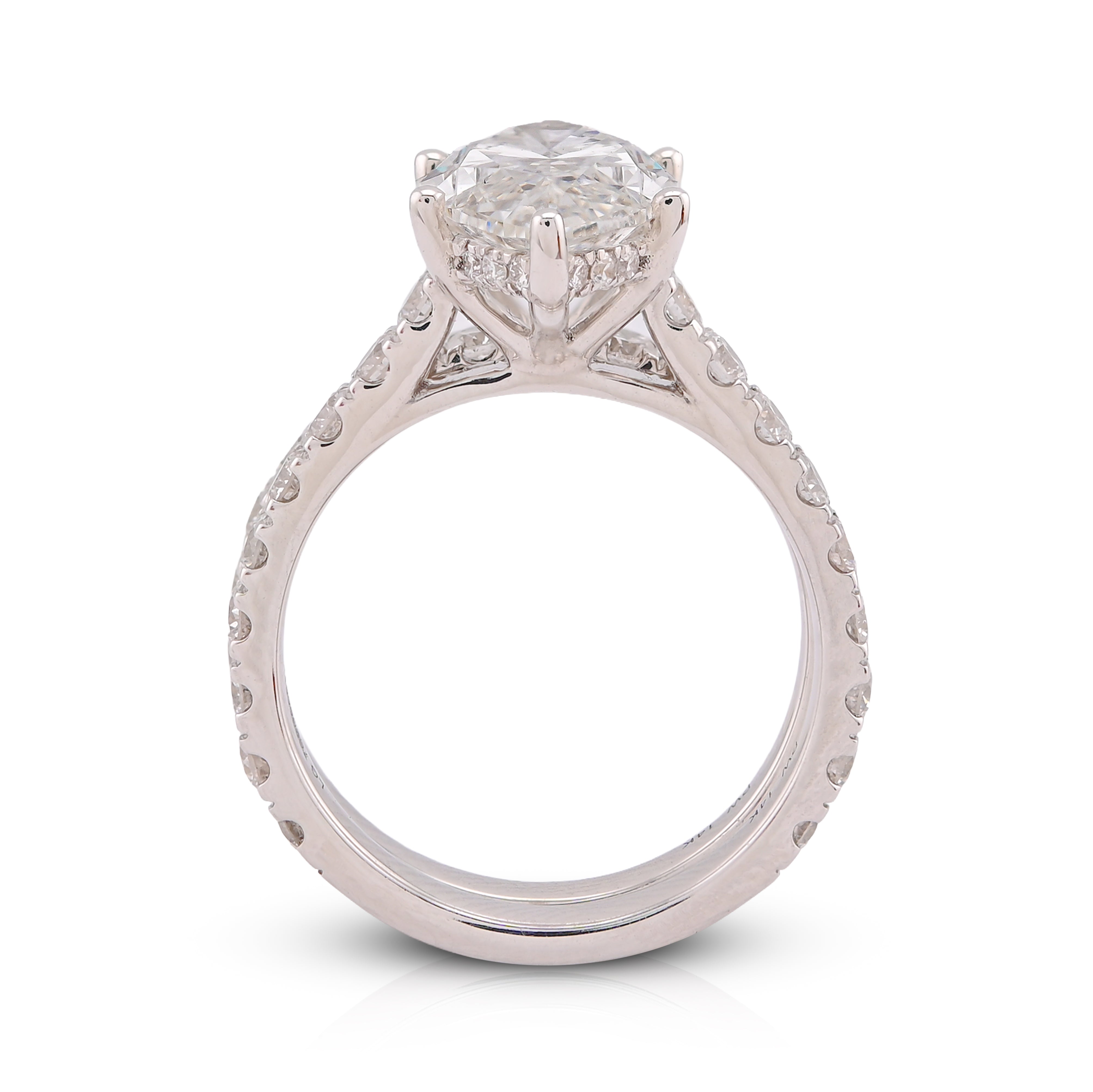 14K White Gold 6CT Centre Marquise Solitaire Lab Diamond Women Ring