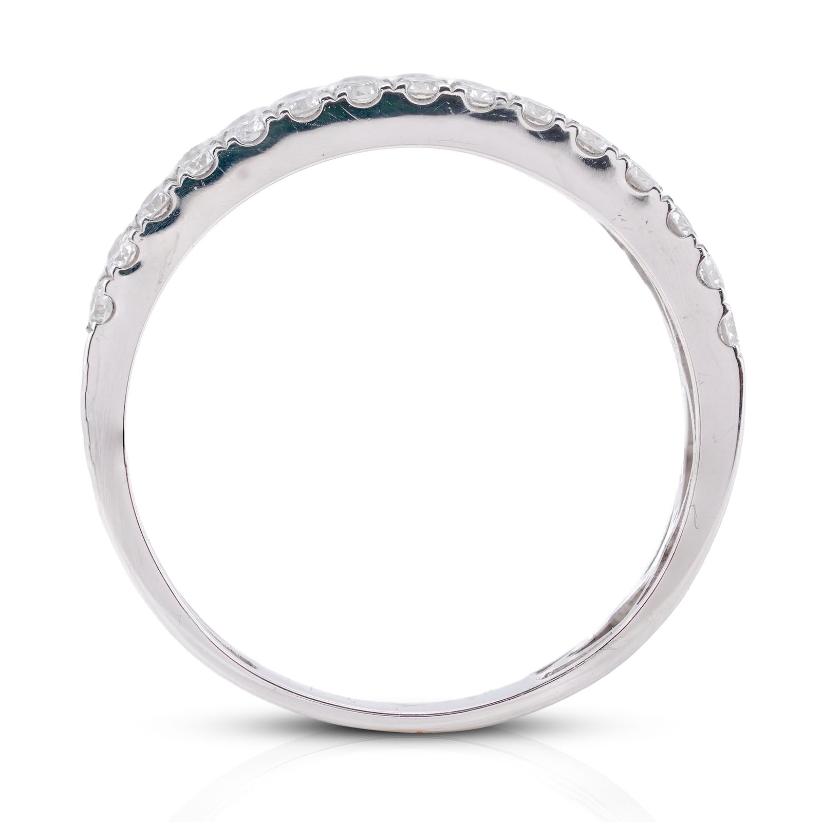 10K White Gold 2.02CT 3-Row Round Lab Diamond Men Band 