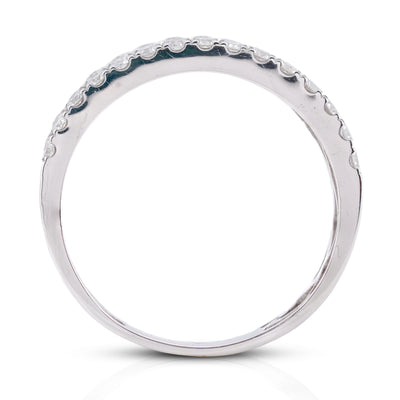 10K White Gold 2.02CT 3-Row Round Lab Diamond Men Band 