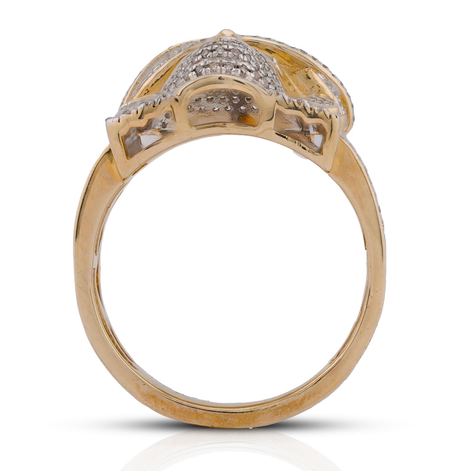 10K Yellow Gold 0.75CT Jesus Head Natural Diamond Men Pinky Ring