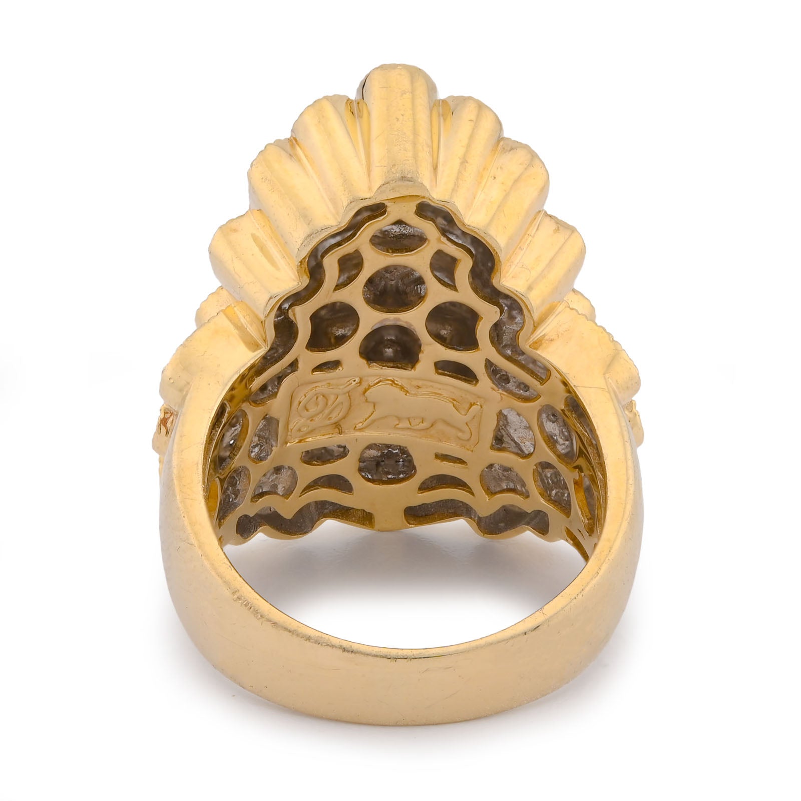 10K Yellow Gold 1.05CT Natural Diamond Indian Tribe Baguette Men Pinky Ring
