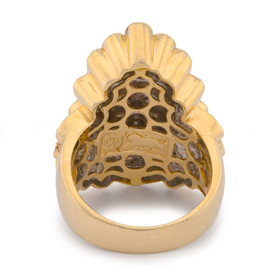 10K Yellow Gold 1.05CT Natural Diamond Indian Tribe Baguette Men Pinky Ring