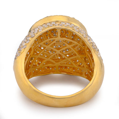 10K Yellow Gold 3.30CT Natural Diamond Round Halo Cluster Men Pinky Ring