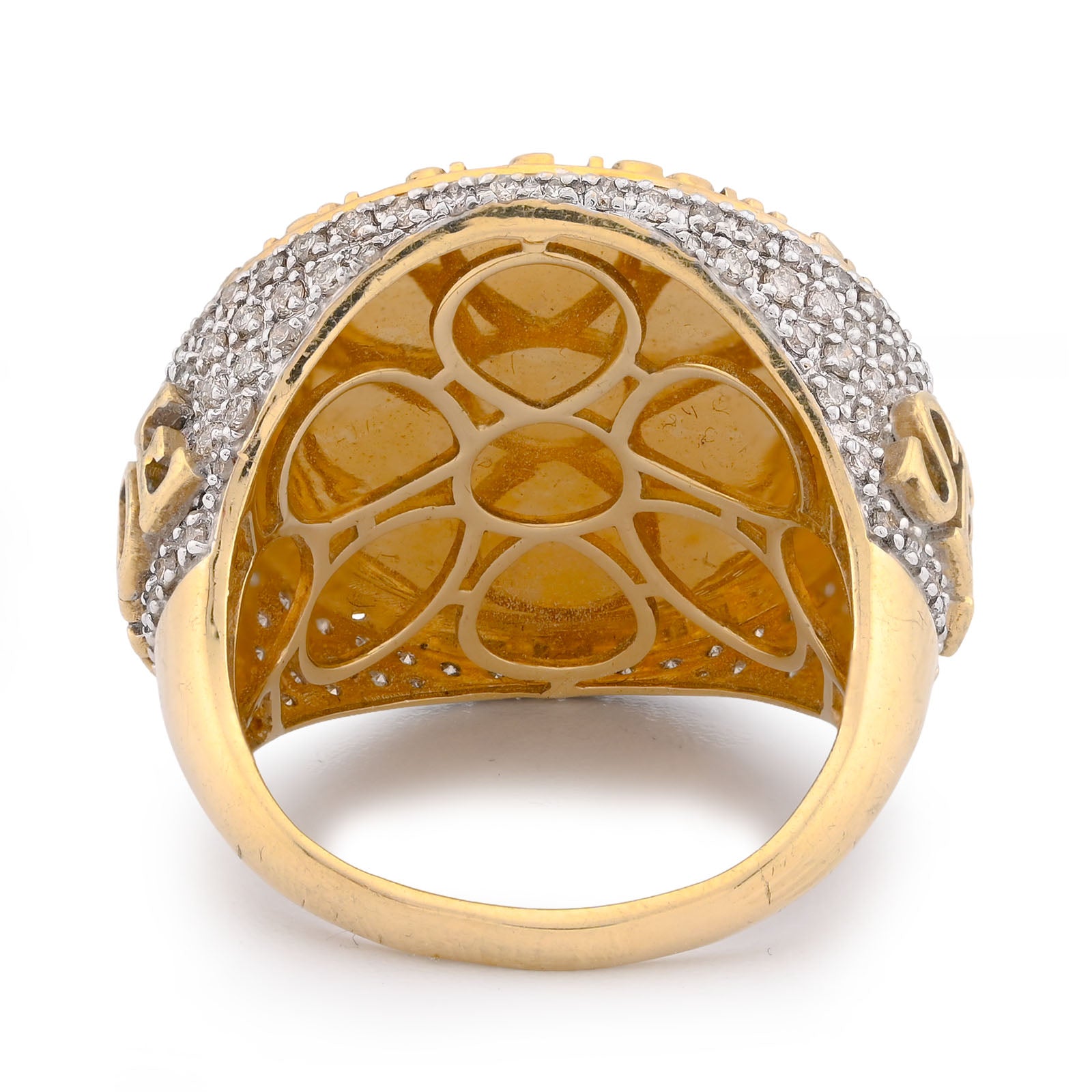 10K Yellow Gold "THE WORLD IS YOURS" 1.375CT Natural Diamond Men Ring