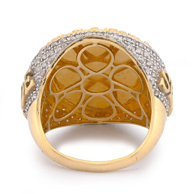 10K Yellow Gold "THE WORLD IS YOURS" 1.375CT Natural Diamond Men Ring