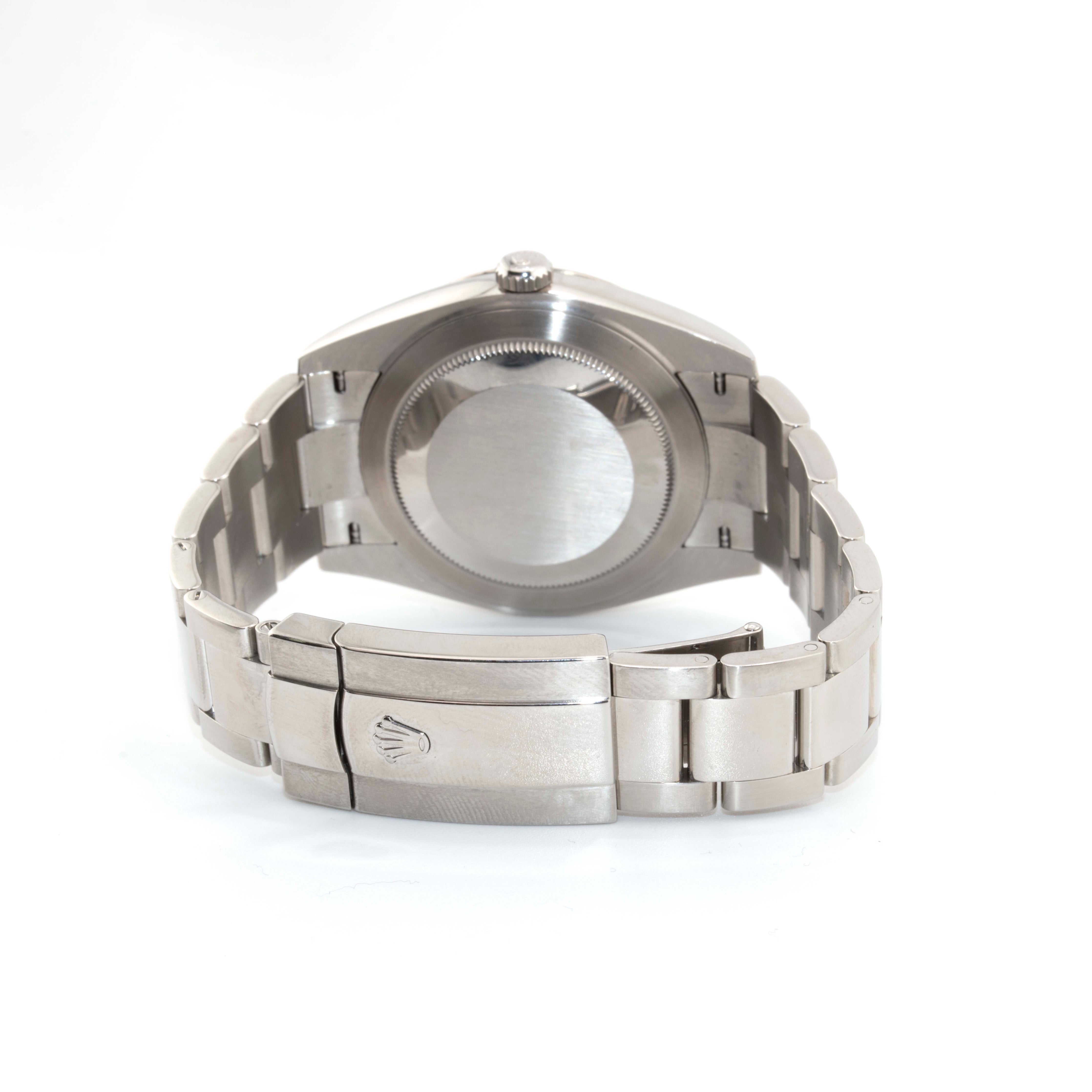 41mm Rolex Datejust II – Factory Set Stainless Steel with White Stick Dial & Fluted Bezel