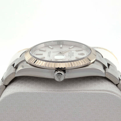 41mm Rolex Datejust II – Factory Set Stainless Steel with White Stick Dial & Fluted Bezel