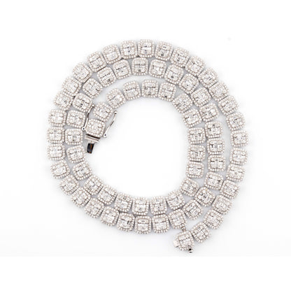 8mm Square Baguette Tennis Chain (8mm, 22”)