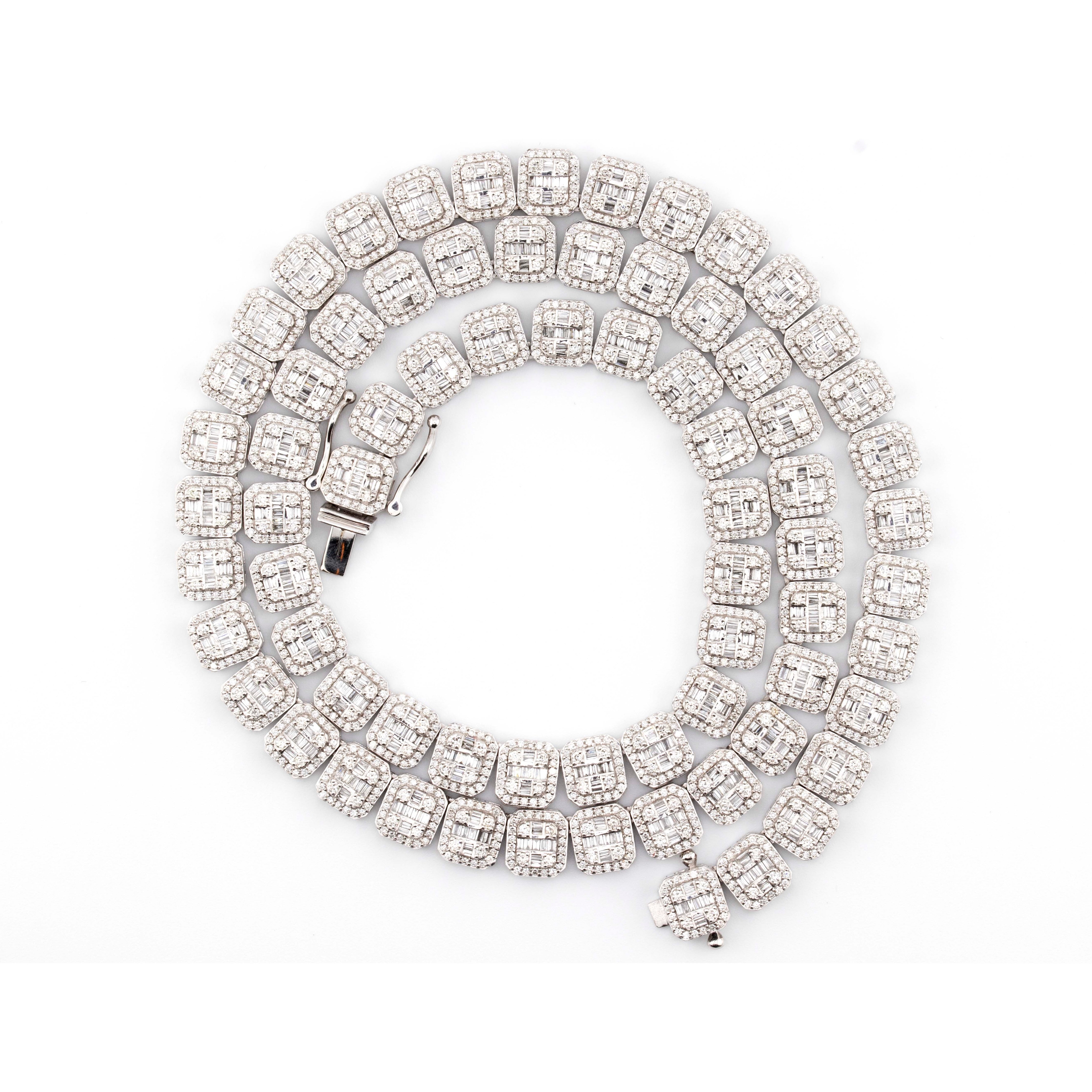 8mm Square Baguette Tennis Chain (8mm, 22”)