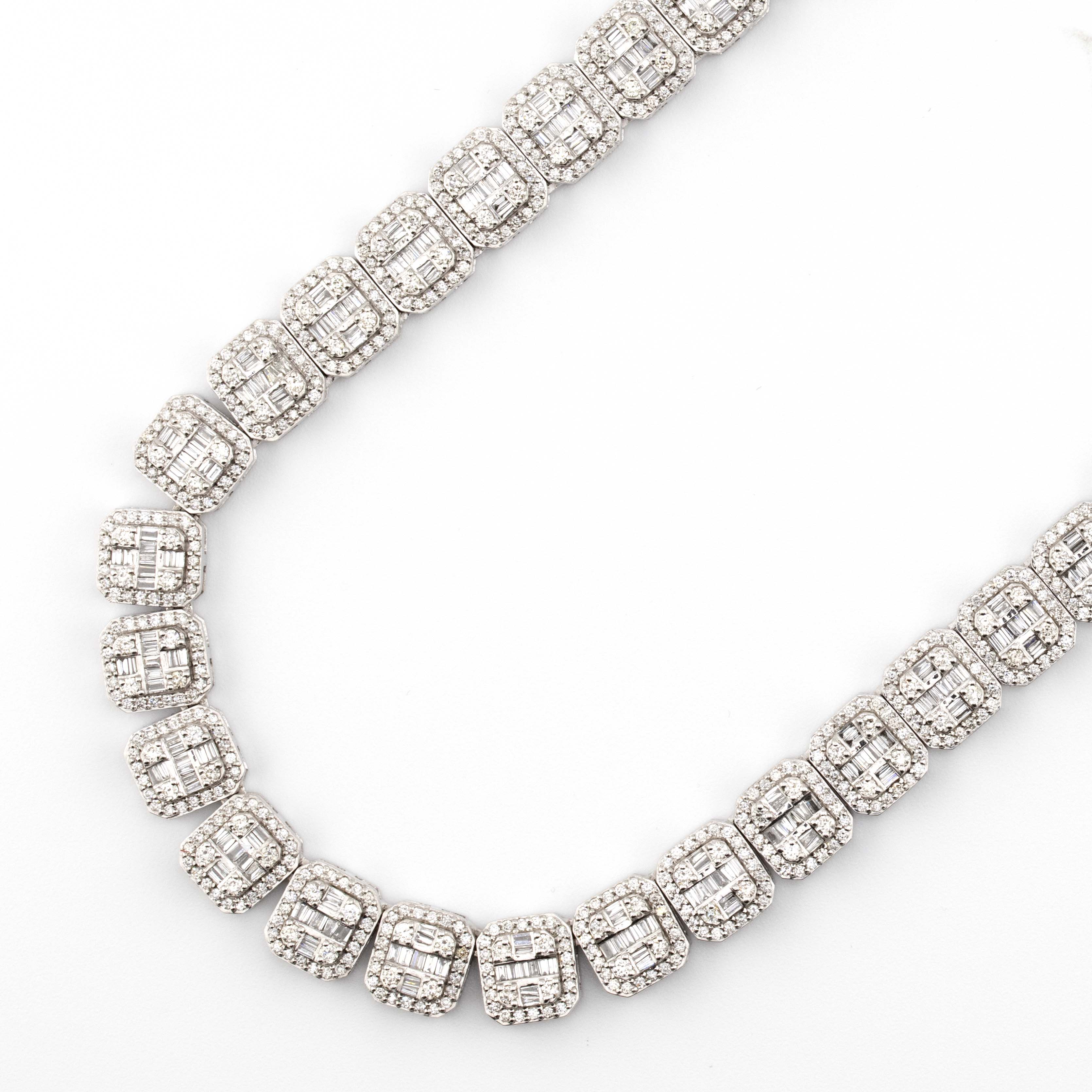 8mm Square Baguette Tennis Chain (8mm, 22”)