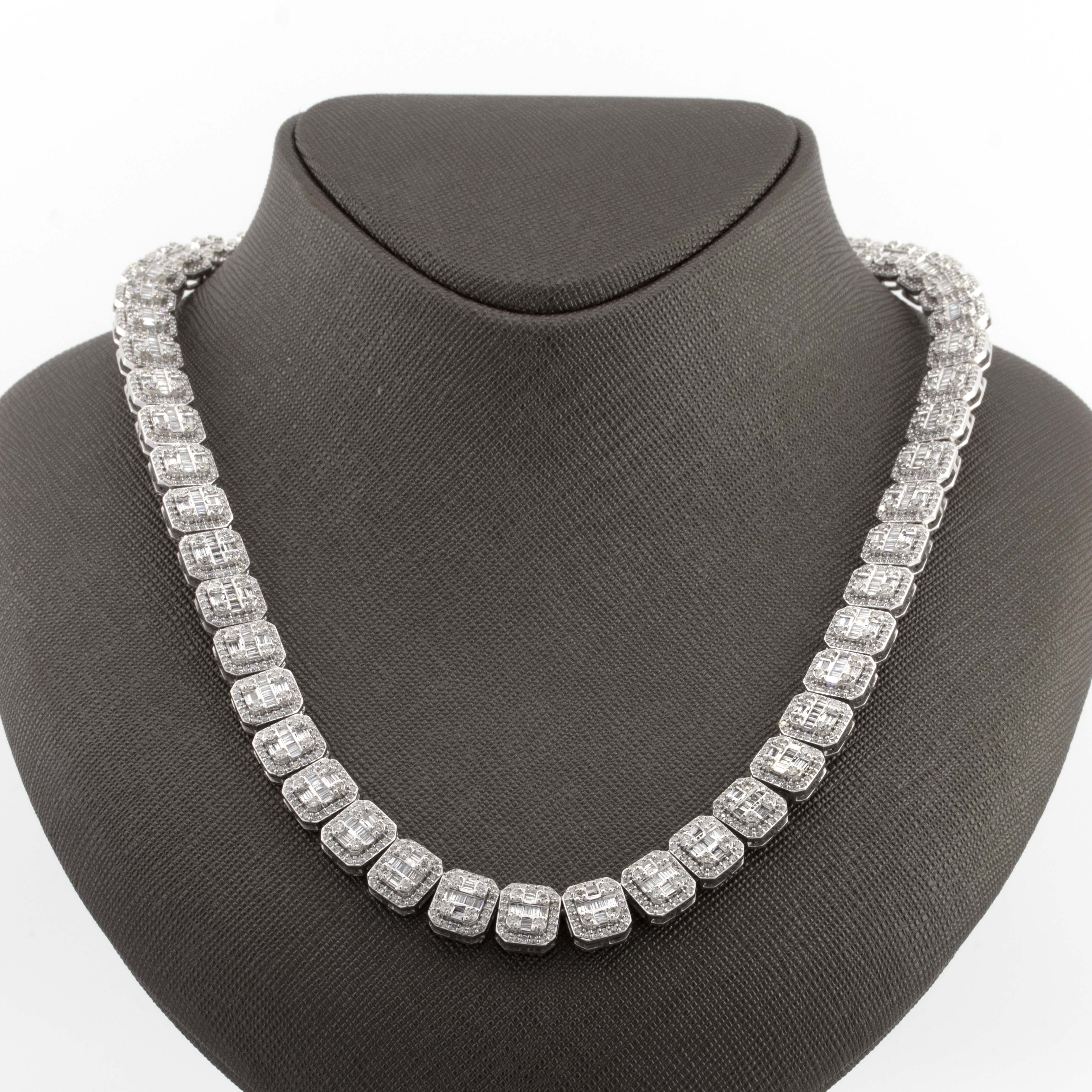 8mm Square Baguette Tennis Chain (8mm, 22”)