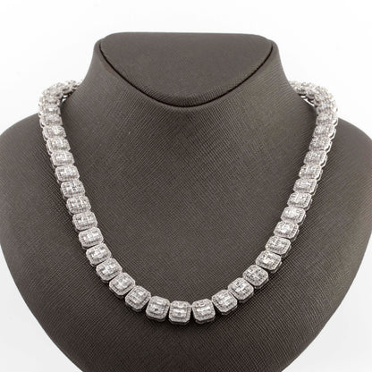 8mm Square Baguette Tennis Chain (8mm, 22”)