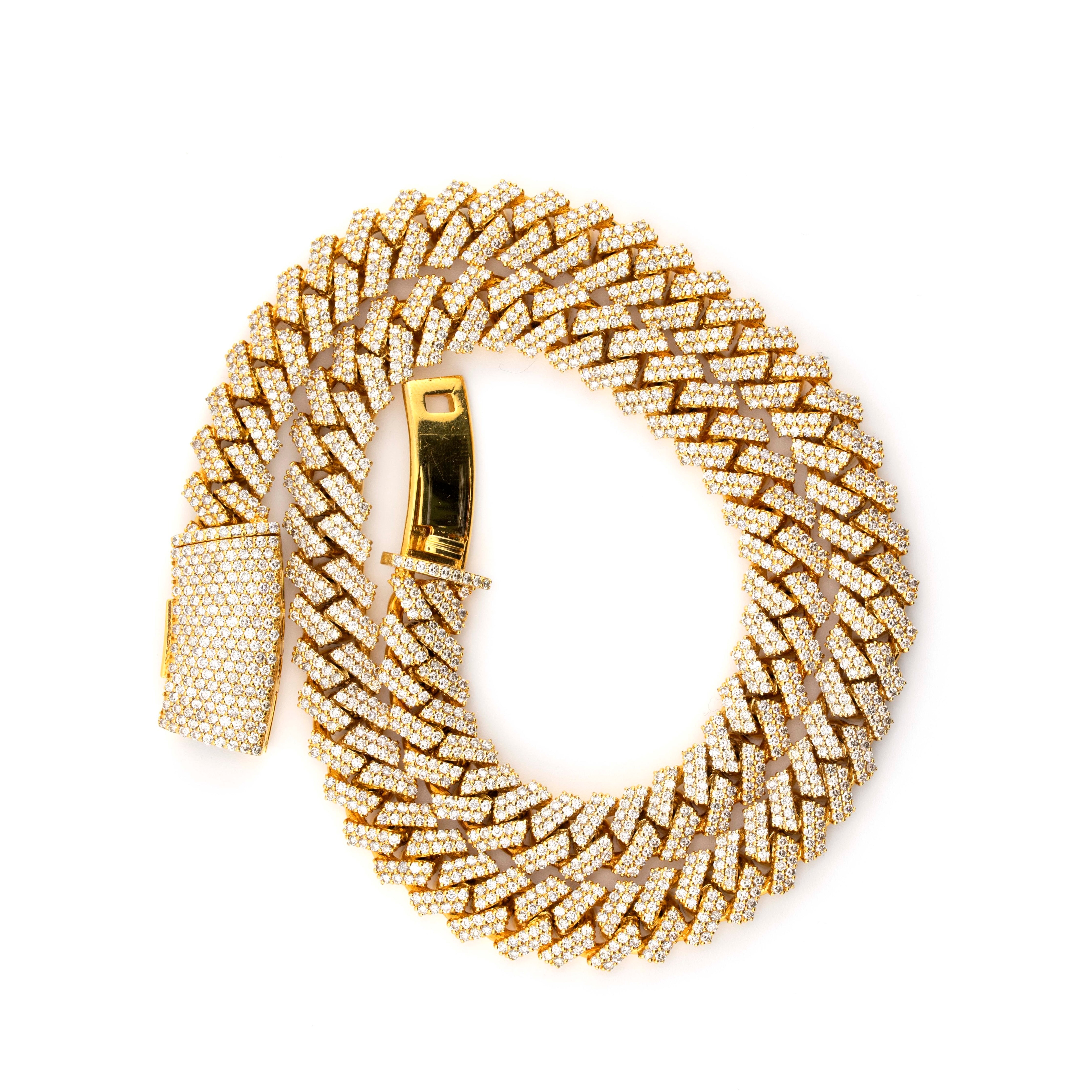 10k Yellow Gold Cuban Prong Chain (12mm, 20”)