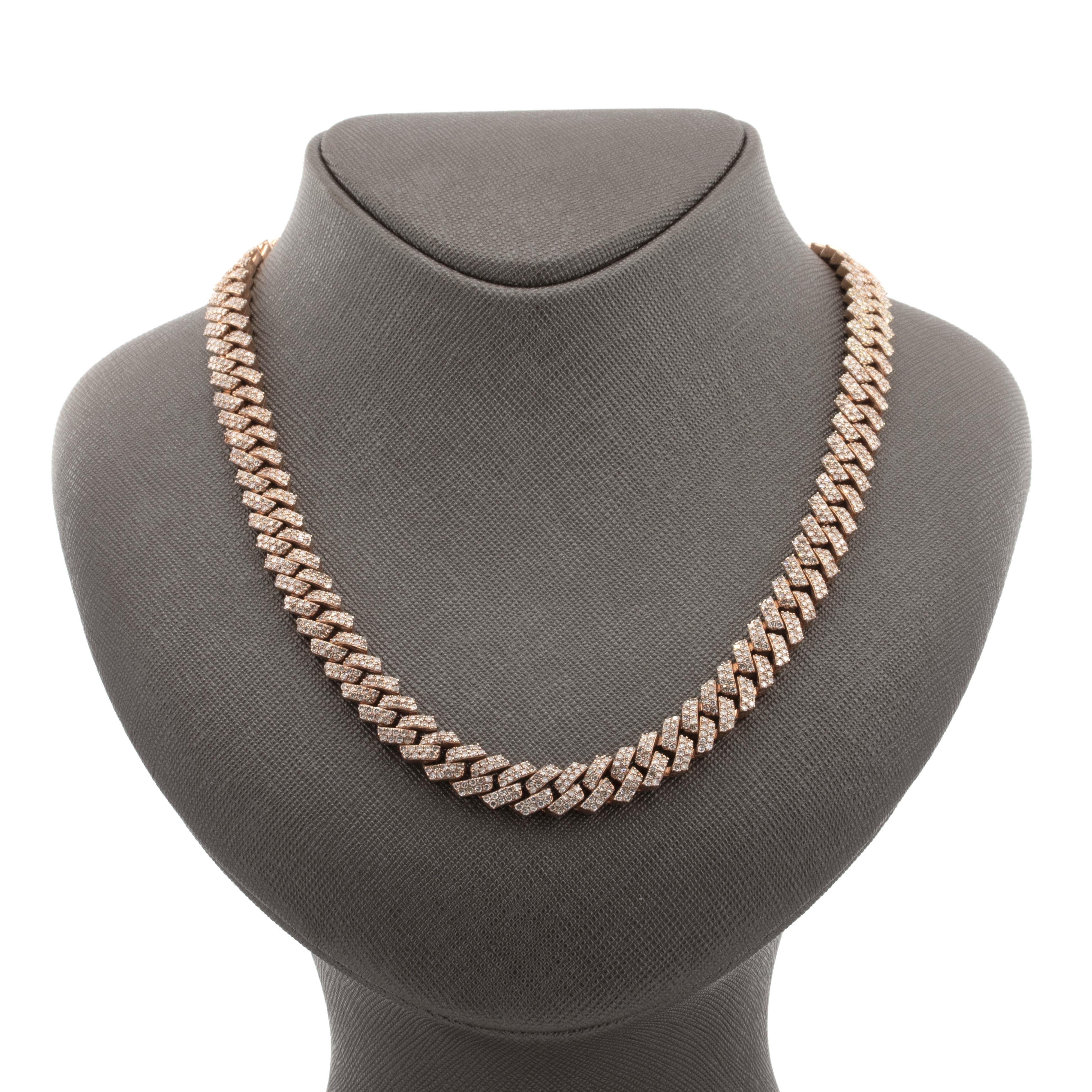 10k Rose Gold Cuban Prong Chain (8mm, 18”)