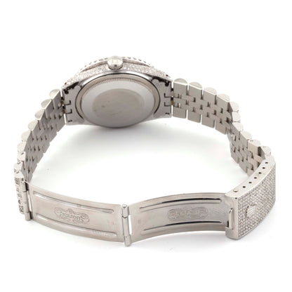 Rolex 36mm Datejust Fully Iced Out All White Jubilee Band Two Row Diamond Bezel Dial