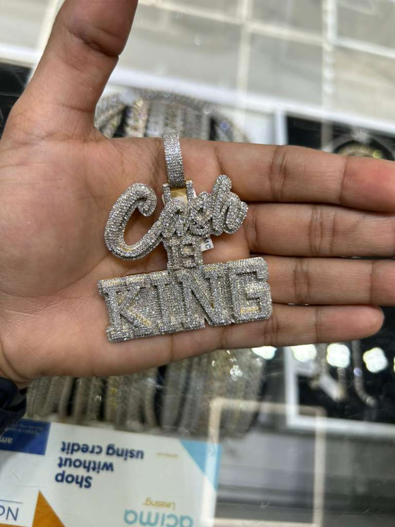 Custom 10k Gold Natural Diamond Pendant