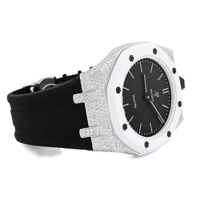AP x Swatch Royal Pop Natural Diamond Band Black/White Watch Ocho Negro - Elite Jewelers-Luxury Watch