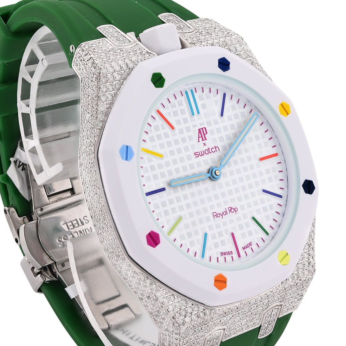 AP x Swatch Royal Pop Natural Diamond Band White Watch Huit Blanc - Elite Jewelers-Luxury Watch