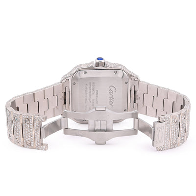 Cartier Santos 40MM 17CTW Natural Diamond Bussdown 2 - Tone Rose Bezel Watch - Elite Jewelers - Luxury Watch
