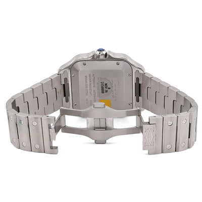 Cartier Santos 40MM Graduated Green Roman Dial 2025 Full Set Stainless Steel & Green Alligator Skin Band Watch - Elite Jewelers - Luxury Watch