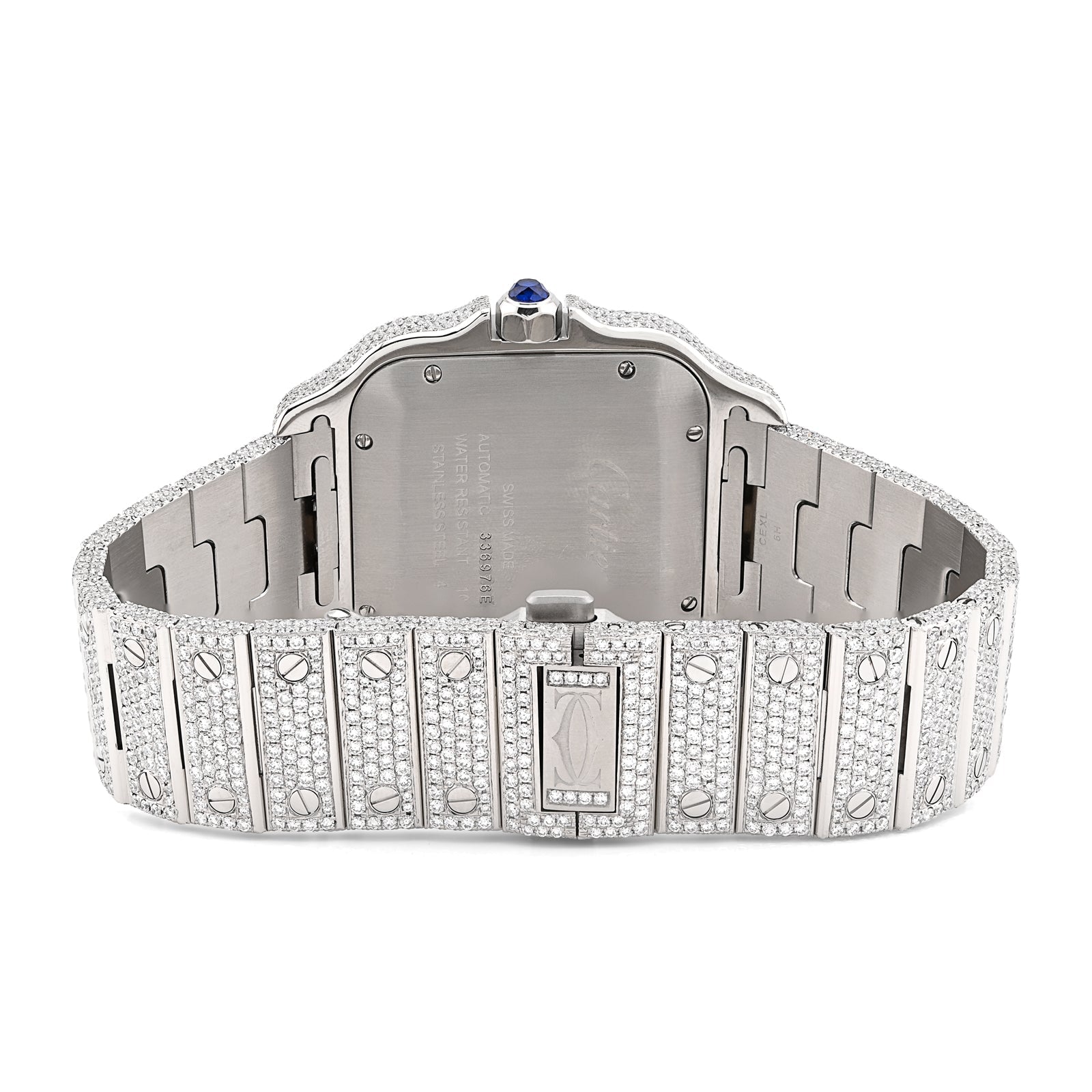Cartier Santos All White 40MM 18CT Natural Diamond Box and Papers Full Set Watch - Elite Jewelers - Luxury Watch