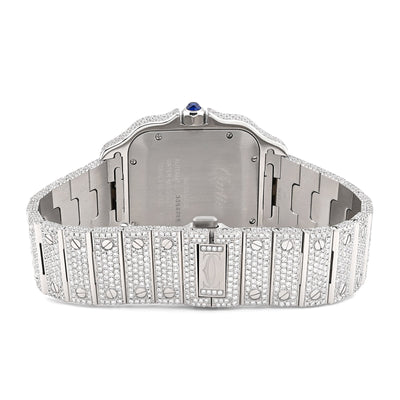 Cartier Santos All White 40MM 18CT Natural Diamond Box and Papers Full Set Watch - Elite Jewelers - Luxury Watch