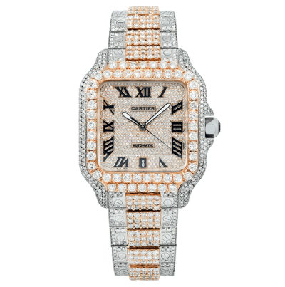 Cartier Santos De Cartier WSSA0037 40MM Diamond Dial & Bezel With Two Tone Bracelet - Elite Jewelers - Luxury Watch
