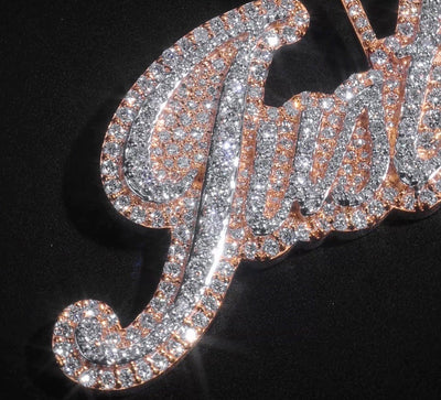 Custom Diamond Name Pendant (Justice) - Elite Jewelers - Custom Jewelry