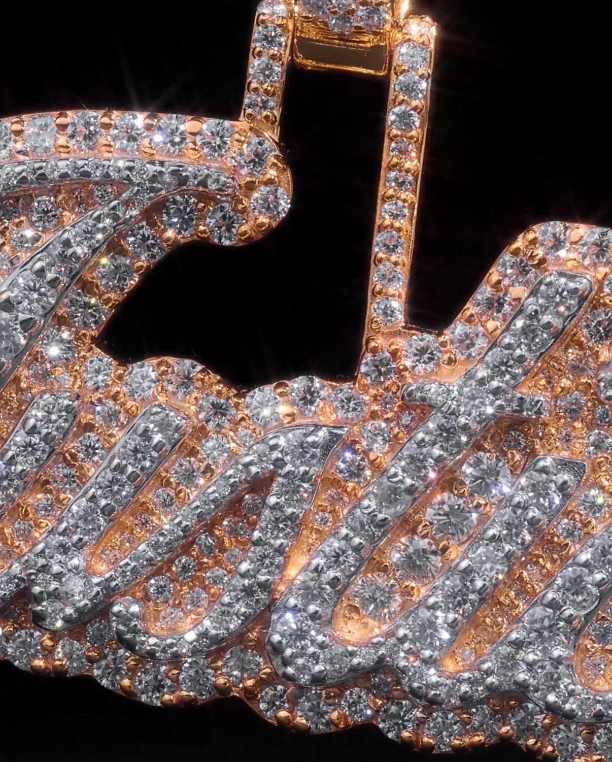 Custom Diamond Name Pendant (Justice) - Elite Jewelers - Custom Jewelry