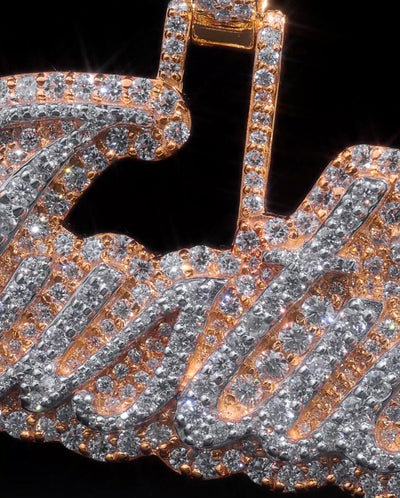Custom Diamond Name Pendant (Justice) - Elite Jewelers - Custom Jewelry
