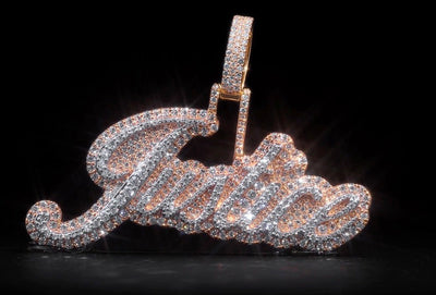 Custom Diamond Name Pendant (Justice) - Elite Jewelers - Custom Jewelry