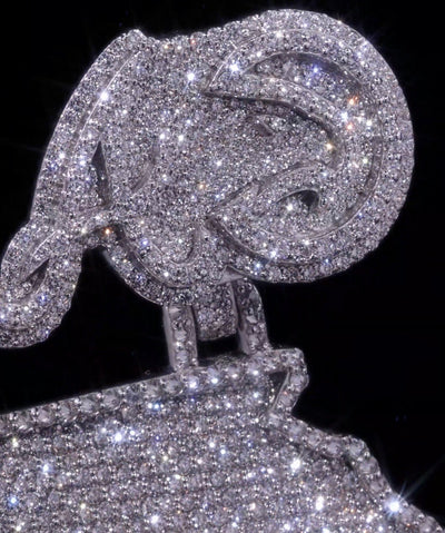 Custom Round/Emerald Diamond Falcon Pendant - Elite Jewelers - Custom Jewelry