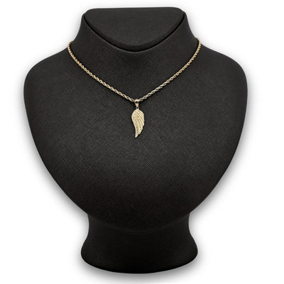 Diamond - Cut Angel Wing Pendant Charm Real 10K Yellow Gold - Elite Jewelers - Charms & Pendants